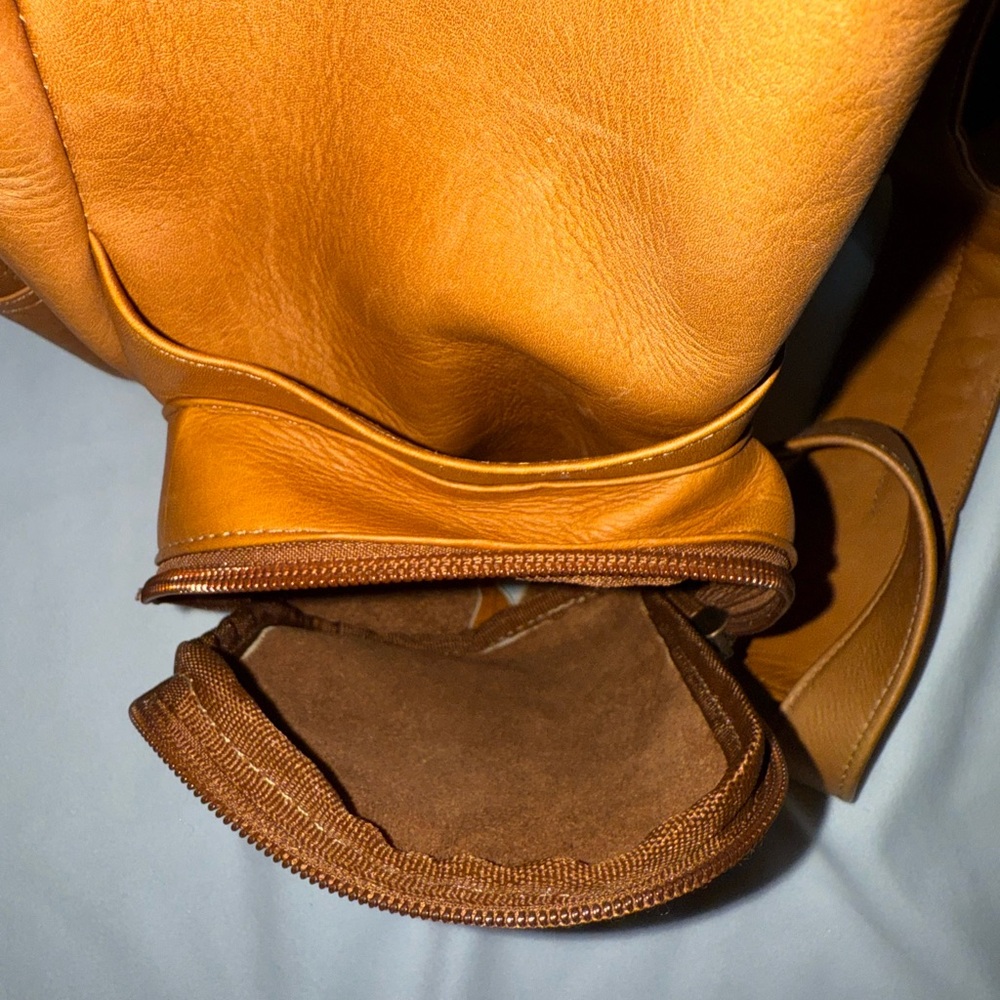 QVC Tan Leather Backpack - Picture 8 of 10